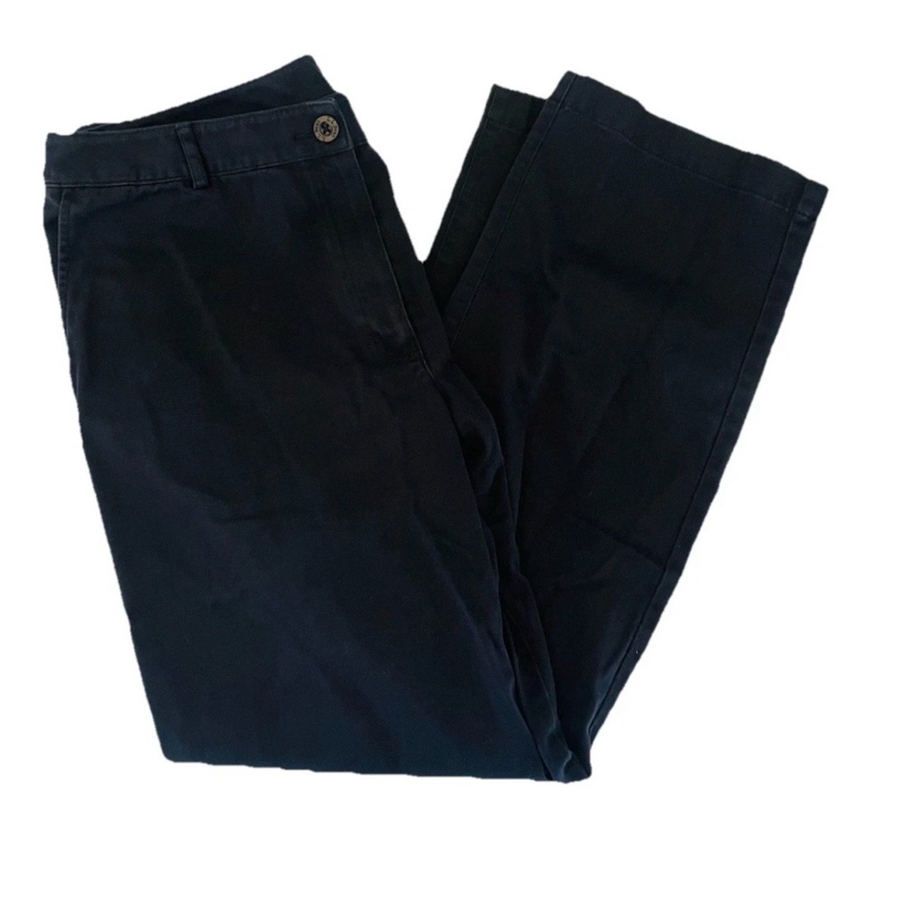 LL Bean Favorite Fit Pants Womens Size 14 Black Chino Pockets Mid Rise